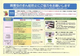 特殊病害虫　移動規制（植物防疫所チラシ）