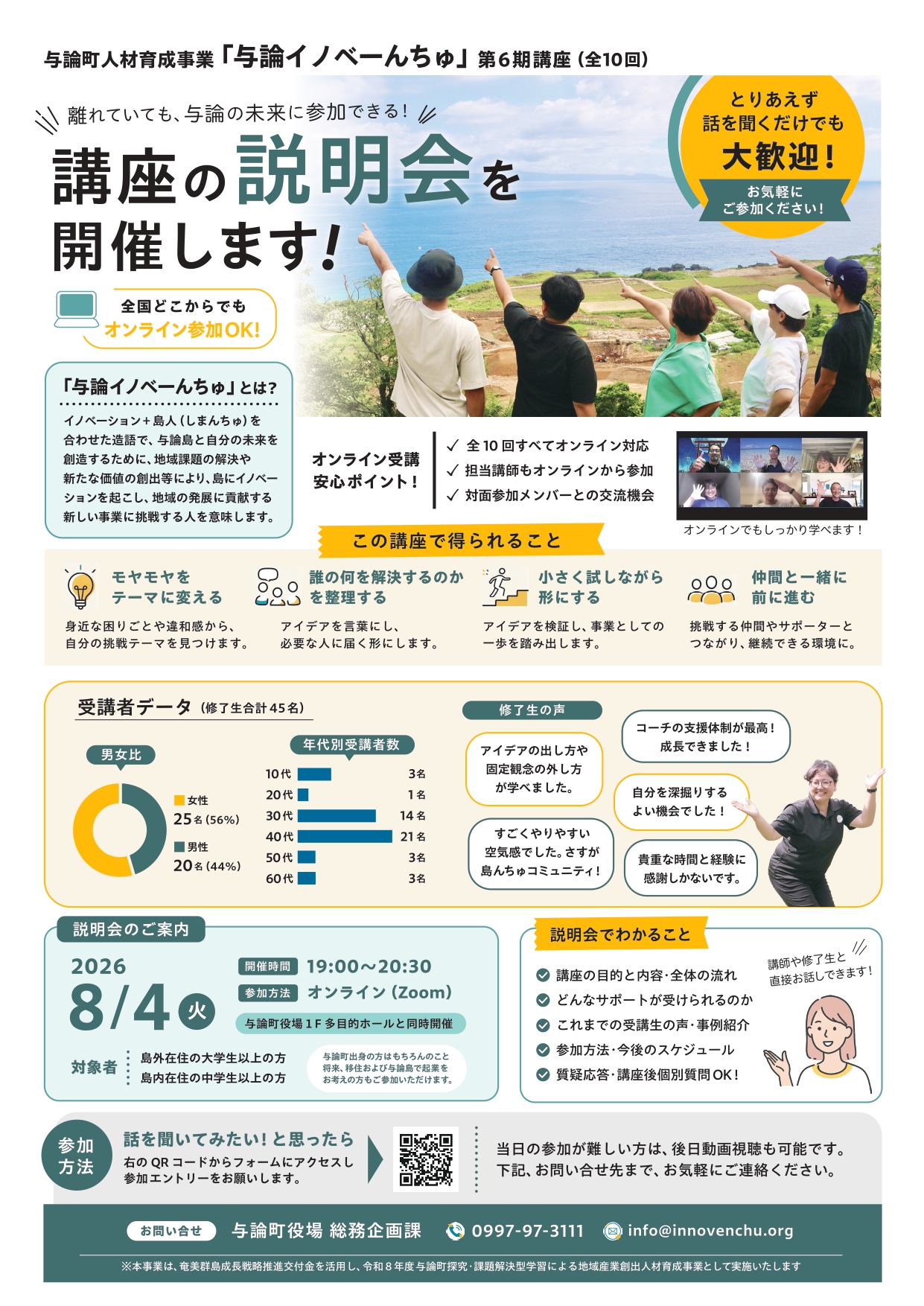 イノベーんちゅ第6期講座　事前説明会開催のお知らせ